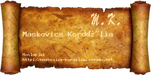 Maskovics Kordélia névjegykártya